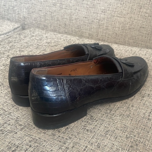 Mezlan Platinum Rodeo Men’s Genuine Crocodile Tasseled Loafers Size 9M - Picture 7 of 10